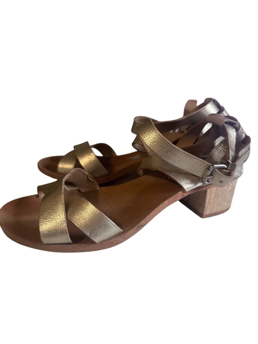 Calvin Klein Jeans silver leather Molly sandals size 6.5